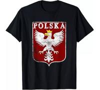 Limited Polish Eagle Polish Crest Polska Eagle Poland Tee T-Shirt S-3XL Black