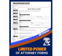 Limited Power of Attorney Forms: Specific LPOA Agreement Logbook for Financial, Property & Legal Matters | 60 Forms, 120 Two-Sided Pages