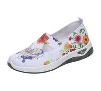 Limited time Deals Ladies Trainers Slip on Wedge Shoes Casual Wide Fit Walking Sneakers Breathable Mesh Orthopedic Shoe Comfortable Non Slip Soft Sole Running Trainer Blue 6