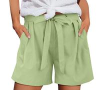Limited Time Deals Shorts Womens UK Summer Drawstring Cotton Elastic Waist Solid Color Casual Shorts Sport Pants Lace Rope Trousers Yoga Warehouse Clearance Bargains Sale