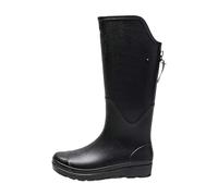 Limited time Deals Waterproof Rain Booties Extra Comfortable Boots Rubber Boots Women's Glossy Boots Textile Lined Non-Slip Classic Waterpr Hiking Shoes Women Wellies Women Wellies Women Black