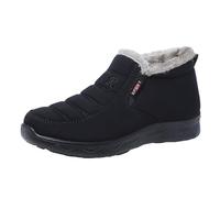 Limited Time Deals Waterproof Walking Boots for Women Side Zipper Ankle Boots Warm Fur Lined Long Boots Casual Non Slip Trekking Boots Lightweight Wide wide fit ankle boots for women
