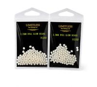 Limitless 3mm Glow in the Dark Fishing Beads - Soft Plastic Oval Luminous Rig Beads | Sea Fishing Rig Making, Snoods & Hook Lengths | 100 Pack