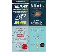 Limitless[Hardcover], The Brain The Story of You, Bletchley Park Brainteasers, Reaching Down the Rabbit Hole 4 Books Collection Set