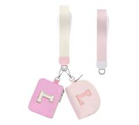LIMKRIAN Initial Wristlet Wallets for Women,Small Dual Pouch Wristlet, Personalised Keychain Wallet, Mini Zip Around Coin Pouse, Monogrammed Wristlet Gifts (Letter L)