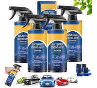 Limlexs Car Coating Spray for Shine and Protection,Shine Wax Polish, Quick Effect Coating Agent for Cars, Car Wax Scratch Repair Spray, Waterless Wash Oil Film Emulsion Glass Cleaner (4PCS)