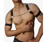 Limmion Harness Men Elasticity Men's Bondage Chest Strap Men's Erotic Costumes Leather Chest Harness Gay Fetish Shoulder Strap Men's Adjustable Punk Gothic Chest Belt Sexy Lingerie Nightclub Outfit