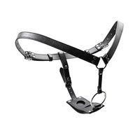 Limmion Men Women Chastity Belt Strap On Harness PU Leather SM Erotic Sex Toy Bondage Strap Dildo Harness Adjustable Belt Lesbian Double Dildo Straps Trousers for Butt Plug and Dildo, Black