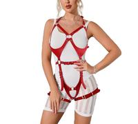 Limmion Women Sexy Body Harness Belts Women's Leather Lingerie Bondage Set Sexy Leather Outfits for Women Punk Erotic Underwear Gothic Fetish Bondage Harness for Cosplay Rave Party
