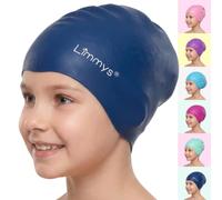 Limmys Kids Long Hair Silicone Swim Cap - Soft Stretch Non Slip Swimming Cap - Comfortable No-Pull Fit, Extra Space for Long & Thick Hair, Chlorine-Resistant, Durable Latex-Free Silicone, Easy On/Off