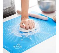 LIMNUO Silicone Pastry Mat for Pastry Rolling with Measurements, Thick Non Stick Baking Mat with Measurement Fondant Mat, Counter Mat, Dough Rolling Mat (Blue, 60×40cm)
