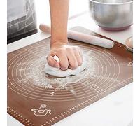 LIMNUO Silicone Pastry Mat for Pastry Rolling with Measurements, Thick Non Stick Baking Mat with Measurement Fondant Mat, Counter Mat, Dough Rolling Mat (Brown, 50×40cm)