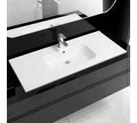 Limoge 4010 Ceramic 121cm Thin-Edge Inset Basin with Oval Bowl - White - 120cm