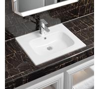 Limoge 4010 Ceramic 60cm x 45cm Thin-Edge Inset Basin with Oval Bowl in White | Size: 60 cm x 45 cm Limoge White 60 cm x 45 cm
