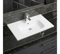 Limoge 4010 Ceramic 81cm Thin-Edge Inset Basin with Oval Bowl - White - Ceramic - 81cm