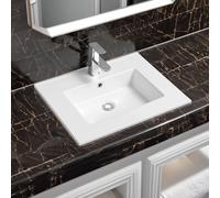 Limoge 4012 Ceramic 60cm x 45cm Thin-Edge Inset Basin with Rectangular Bowl in White | Size: 60 cm x 45 cm Limoge White 60 cm x 45 cm