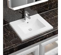 Limoge 5001 Ceramic 60Cm X 45Cm Mid-Edge Inset Basin With Scooped Bowl