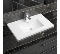 Limoge 5001 Ceramic 80Cm X 45Cm Mid-Edge Inset Basin With Scooped Bowl