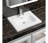 Limoge 5414 Ceramic 61cm Mid-Edge Inset Basin with Oval Bowl - White - 60cm