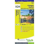Limoges / Guéret PNR Millevaches & Limousin: IGN Cartes Top 100 - Straßenkarte: 147