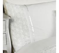 LIMOGES ROSE RUFFLE SINGLE DUVET COVER SET LUXURY BEDDING WHITE