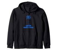 Limon Costa Rica with Palm Tree Graphic Zip Hoodie