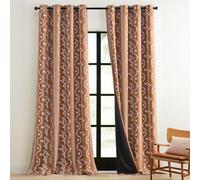LIMON HOME 108 Inch Blackout Curtains for Living Room Bedroom,Terracotta Boho Black Out Curtains Pattern,Soundproof Grommet Window Treatments Drapes 2 Panels Set
