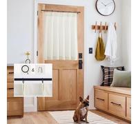 LIMON HOME Natural Linen Kitchen Curtains 30" W x 40" L Pinch Pleat Cafe Curtains 1 Panels