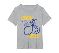 Limoncello Italian Lemon T-Shirt, Women's Plus, Heather Grey, 1X