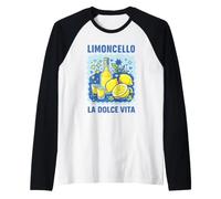 Limoncello La Dolce Vita Italian Lemon Cocktail Retro Art Raglan Baseball Tee