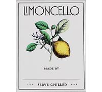 LIMONCELLO LABELS (leafy) - PACK OF 18. Approximately 2.15" x 2.8"