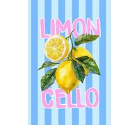 Limoncello Notebook - Italian Lemon Journal with Blue Stripes | Cute Summer Citrus Stationery | 150 Lined Pages | Amalfi Coast Travel | Travel Italy Vacation