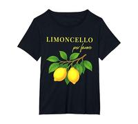 Limoncello Per Favore Lemons Summer Italy T-Shirt, Women's Plus, Black, 3X