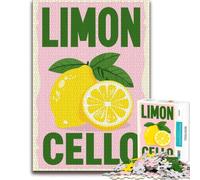 Limoncello Poster, Vintage Lemon Art Print, F Jigsaw Puzzle, 1000 Piece | Adult puzzle challenge on Sunday afternoons for screen-free time.