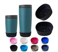 Limotex 2PCS Silicone Boot Compatible with Owala SmoothSip Slider 12oz&20oz, Anti-Slip Protective Sleeve for Coffee Tumbler, Watter Bottle Accessories Base Cover, BPA-Free (Black)