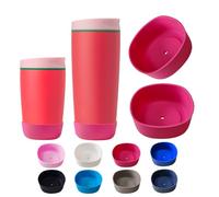 Limotex 2PCS Silicone Boot Compatible with Owala SmoothSip Slider 12oz&20oz, Anti-Slip Protective Sleeve for Coffee Tumbler, Watter Bottle Accessories Base Cover, BPA-Free (Rose RED)