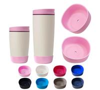 Limotex 2PCS Silicone Boot Compatible with Owala SmoothSip Slider 12oz&20oz, Anti-Slip Protective Sleeve for Coffee Tumbler, Watter Bottle Accessories Base Cover, BPA-Free (Pink)