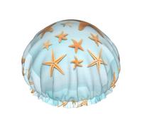 Limpac 3d Beautiful Sea Summer Reusable Luxury Shower Cap For Women, Double Layer Protective Elastic For Ladies Salon Spa