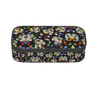 LimPac Autism Awareness Puzzle Pieces Heart Large Capacity Pencil Case Bag, Zippered Pen Pouch Organizer For College Office Makeup