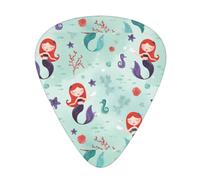 Limpac Beautiful Mermaid 12pcs Guitar Cubes, 3 Thickness Includes 0.46mm, 0.71mm, 0.96mm, with Storage Box