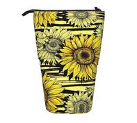 LimPac Bees Sunflowe Telescopic Pen Pencil Case, PA Supplies Bag, Cute Office Makeup Organizer