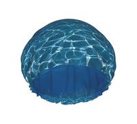 Limpac Blue Deep Ocean Luxury Reusable Shower Cap For Women, Double Layer Protective Elastic For Ladies Spa Salon