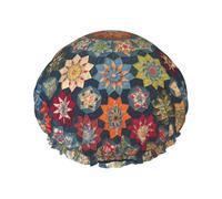 Limpac Bohema Flower Reusable Luxury Shower Cap For Women, Double Layer Protective Elastic For Ladies Salon Spa