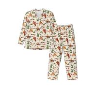 LimPac Cowboy Ride Horse Print Men'S Pajamas Sleepwear Set, Soft Long Sleeve Button Dow Loungewear With Pockets, Black, M