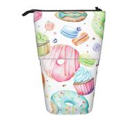 LimPac Cupcakes Donuts Muffins Telescopic Sugar Pencil Case Pencil Case, Stationery Standing Bag, Cute Office Makeup Organizer