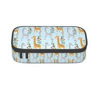 LimPac Cute Giraffe Flowers Large Capacity Pencil Case Bag, Zippered Pen Pouch Organizer For College Office Makeup