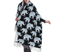 LimPac Dna Chain Photo Women'S Scarf Pashmina Shawls, Winter Warm Large Scarf Wrap Liripoop-Printing Design, Elephant, One Size