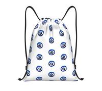 Limpac Evil Eyes Print Drawstring Gym Backpack Bag, Fitness Travel Beach Sports Storage for Men Women, Black, S