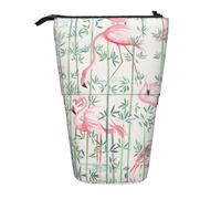 LimPac Floral Flamingo Botany Print Telescopic Pencil Case, Stand Up Stationery Bag, Retractable Pen Holder With Zipper