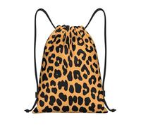 Limpac Giraffe Print Drawstring Gym Backpack Bag, Fitness Travel Beach Sports Storage for Men Women, Black, M